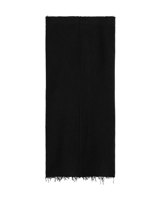 Totême Black Fringed Jersey Midi Skirt