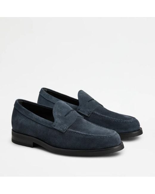 Tod's Blue Classic Penny Loafers for men