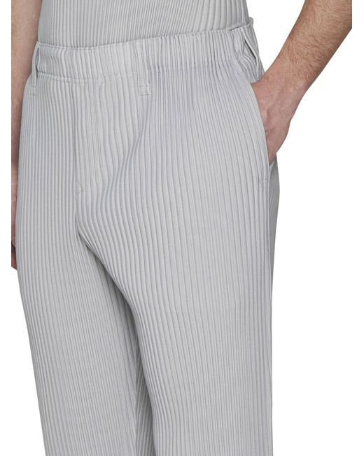 Issey Miyake Gray Homme Plissé Pleated Trousers for men