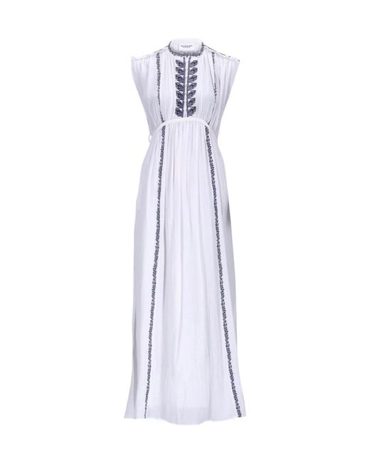 Isabel Marant White Isabel Marant Étoile Embroidered Sleeveless Dress