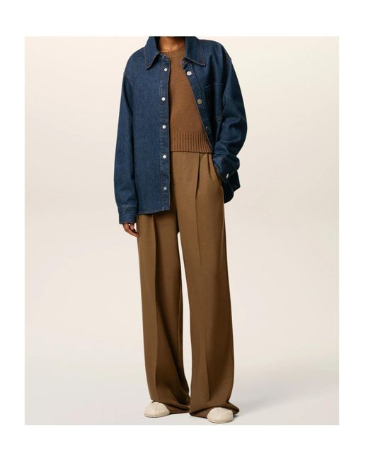 AMI Blue Ami De Coeur Denim Overshirt for men