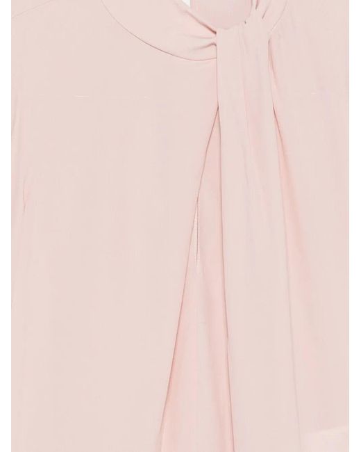 Patrizia Pepe Pink Draped Long-Sleeve Blouse