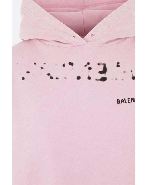 Balenciaga Pink Logo Printed Oversized Hoodie