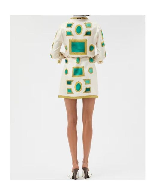 Versace Green The Gallery Printed Dress