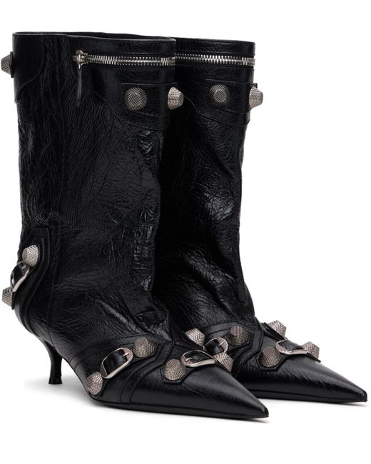 Balenciaga Black Cagole Wide Boots