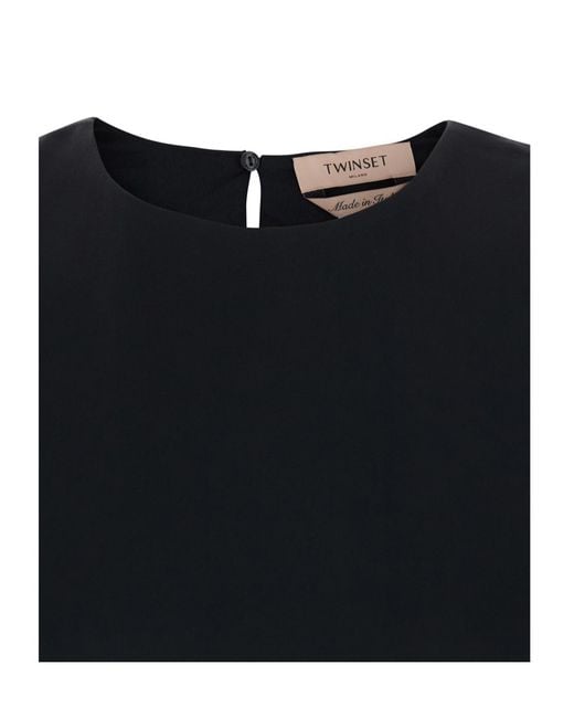 Twinset Black Sleeveless Satin Top
