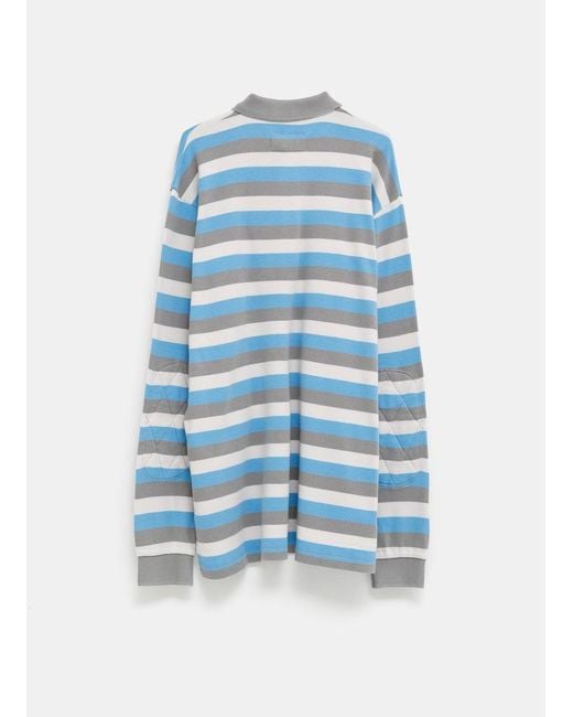 ERL Blue Collared Long-Sleeve Polo Shirt for men