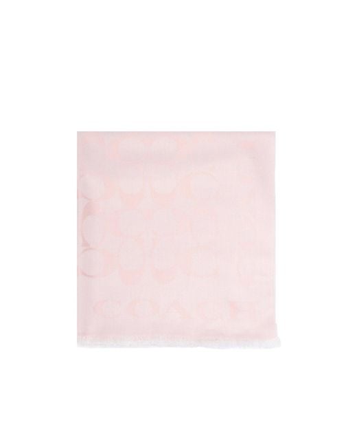 COACH Pink Tassel Scarf
