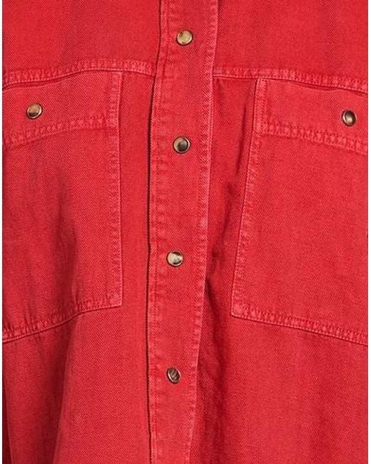 Brunello Cucinelli Red Minimal Solid-Color Shirt