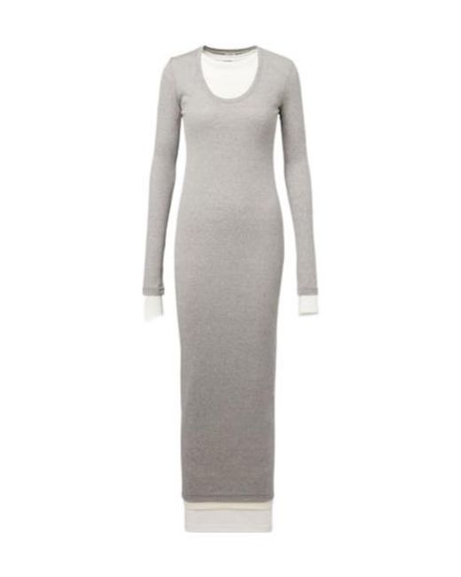 Jil Sander Gray Cotton Jersey Maxi Dress