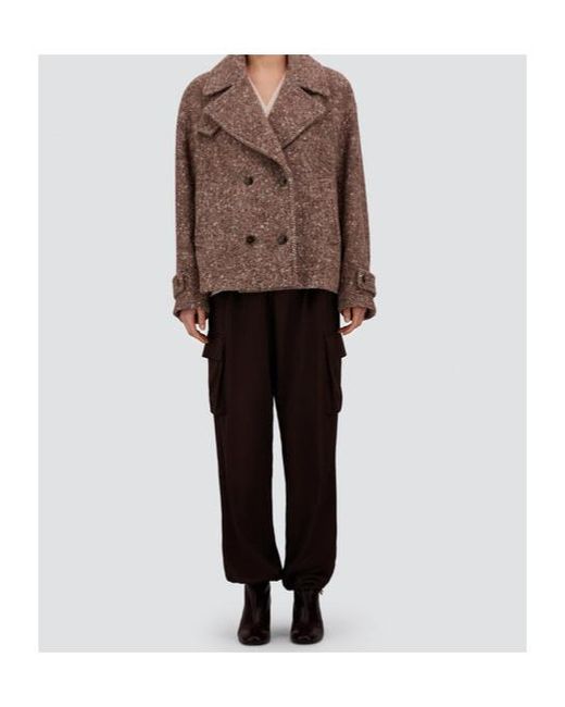 Herno Brown Double Breasted Tweed Jackets