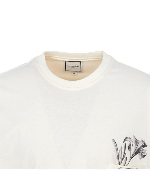Wooyoungmi White Logo Crew Neck T-Shirt for men