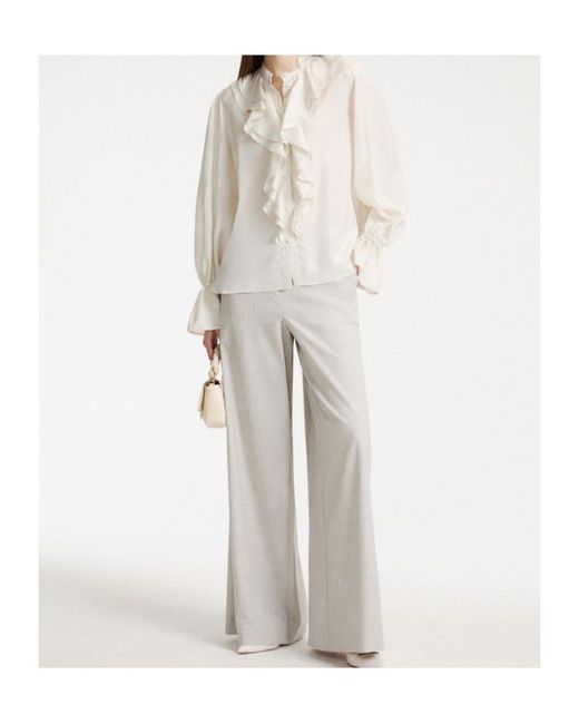 Marella Gray Wide-Leg Trousers