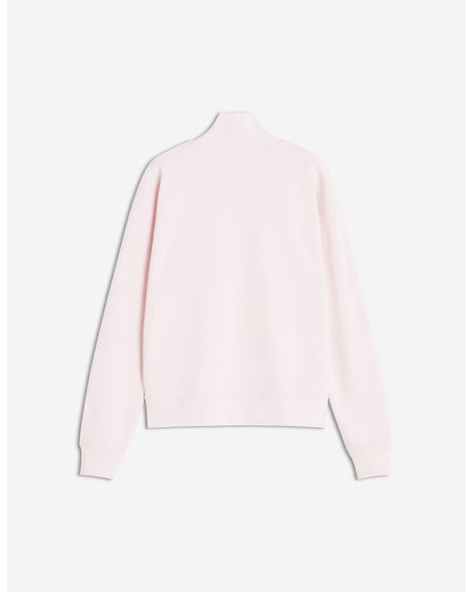 Maison Kitsuné Pink Maison Kitsuné Dressed Fox Half Zip Sweatshirt