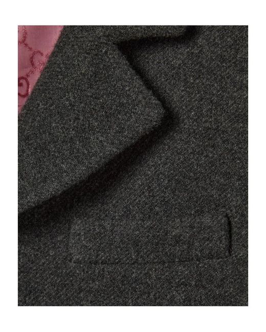 Gucci Black Collared Button-Up Jacket