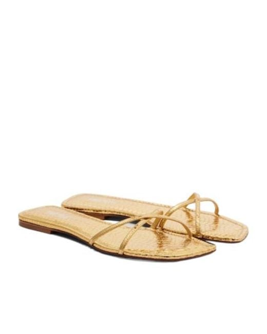 Paris Texas Natural Biarritz Metallic Leather Sandals