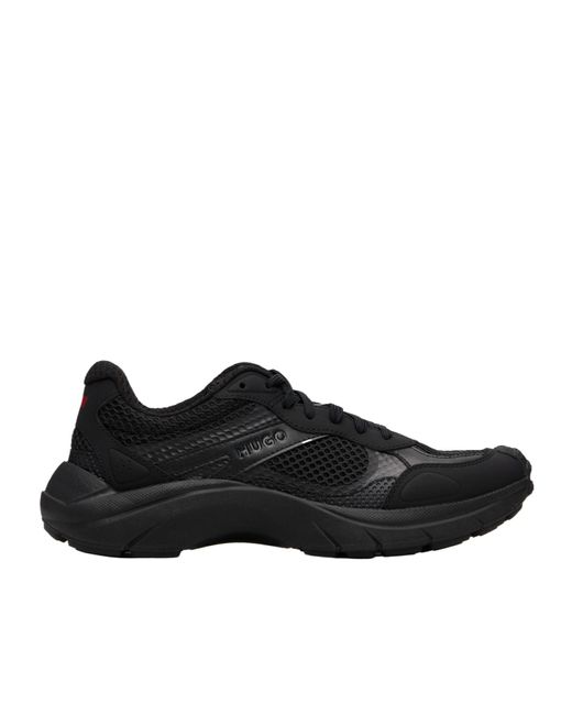 Boss Black Round Toe Low-Top Sneakers for men
