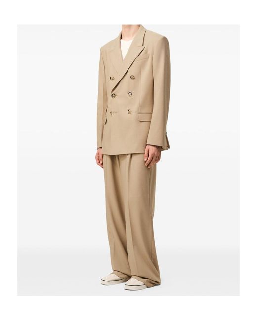 AMI Natural Ami Double Breasted Straight Jacket for men