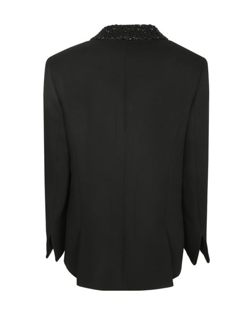 Giorgio Armani Black Bead-Embellished Shawl-Lapel Blazer
