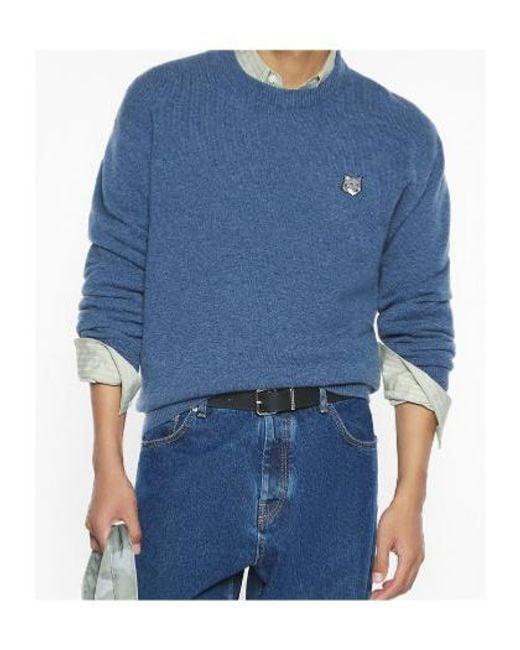 Maison Kitsuné Blue Maison Kitsuné Fox Head Comfort Jumper for men