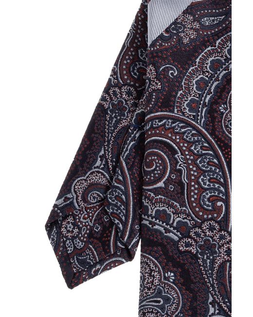 Etro Blue Paisley Stripe Tie for men