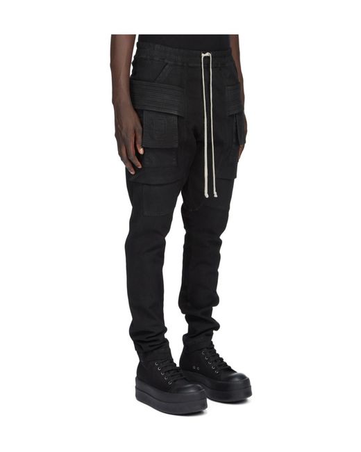 Rick Owens Black Creatch Cargo Trousers for men