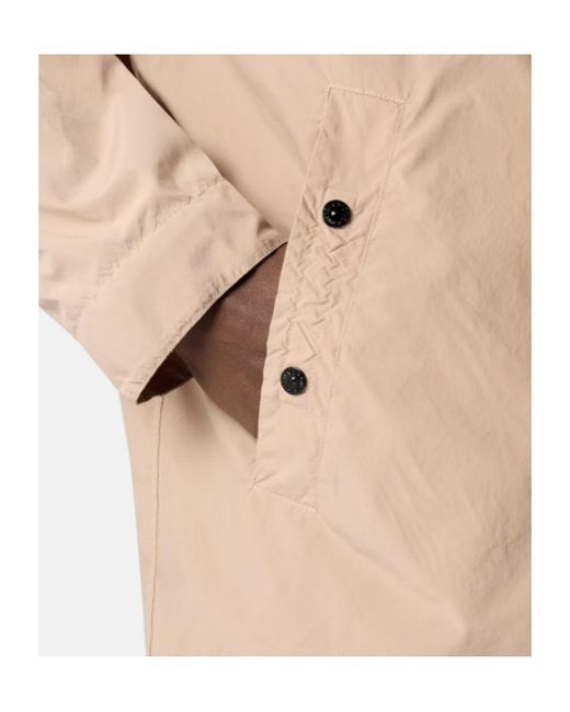 Stone Island Natural Logo Patch Buttoned Jacket for men