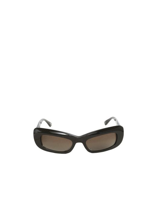 Balenciaga White Eyewear Diva Rectangle Frame Sunglasses