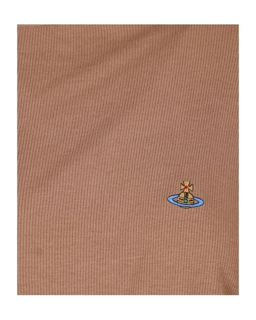 Vivienne Westwood Brown Orb Logo Draped Long-Sleeve Top