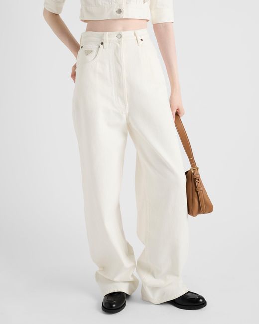Prada White Wide-Leg Denim Jeans