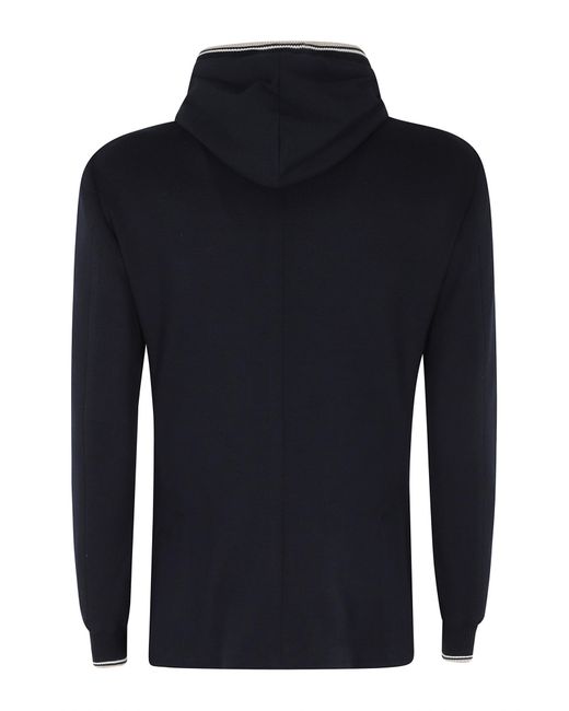 Eleventy Blue Layered Hooded Jacket for men