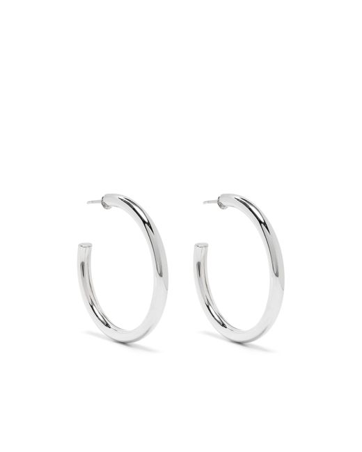 Lemaire White Classic Hoop Earrings