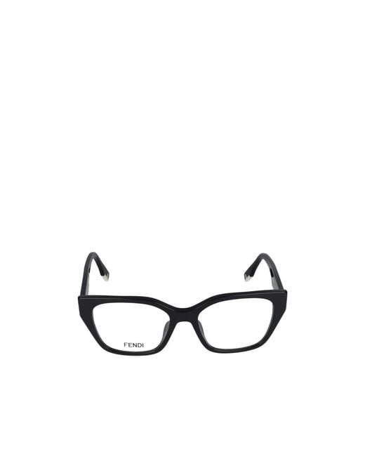 Fendi White Eyewear Butterfly Frame Glasses