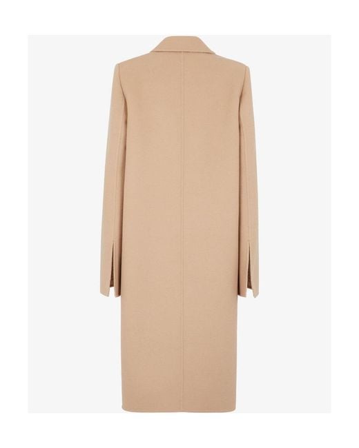 Fendi Natural Double-Breasted Long Coat