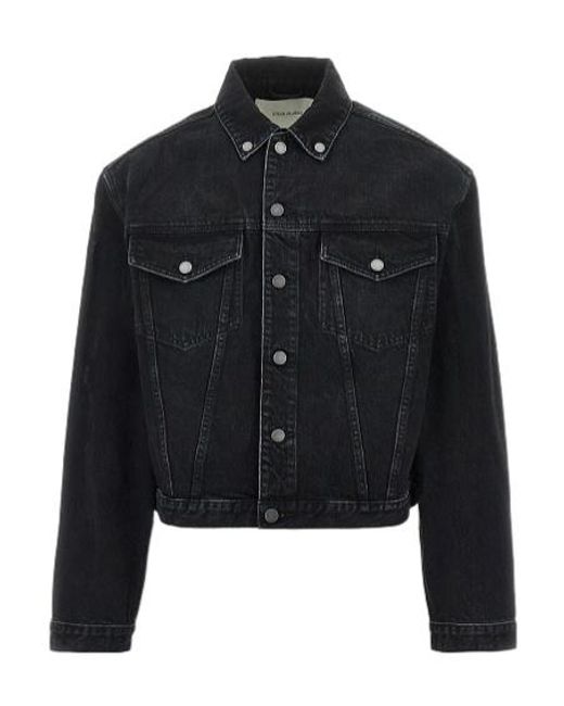 Entire studios Black Cropped Denim Jacket for men