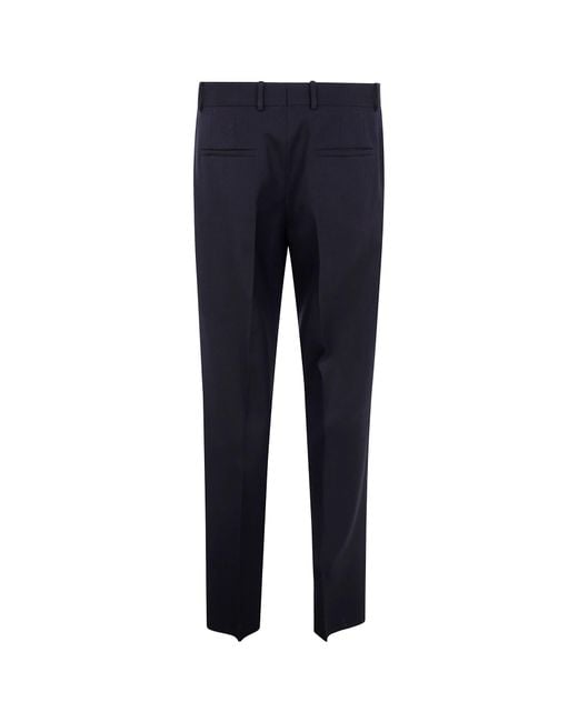 Jil Sander Blue Mid-Waisted Tailored Trousers for men