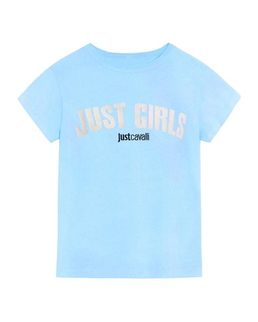 Just Cavalli Blue Just Girls Logo T-Shirt