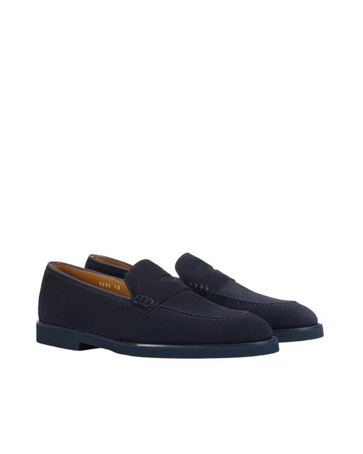 Doucal's Blue Suede Loafer for men