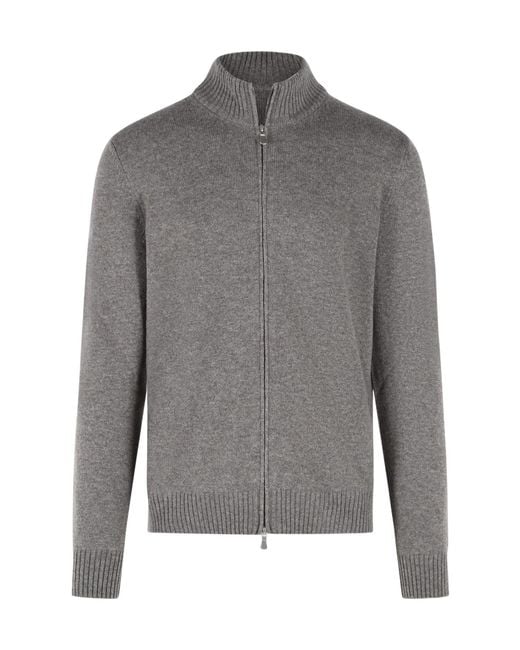 Gran Sasso Gray High-Neck Cardigan for men