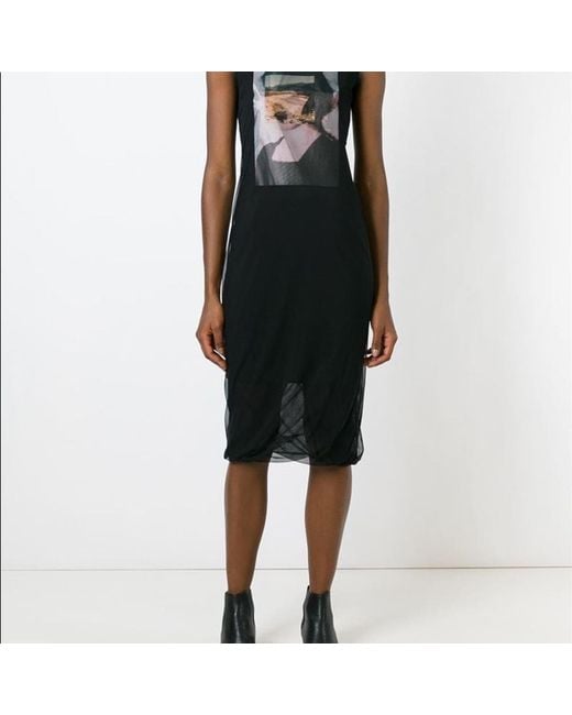 McQueen Black Hollow Portrait Dress
