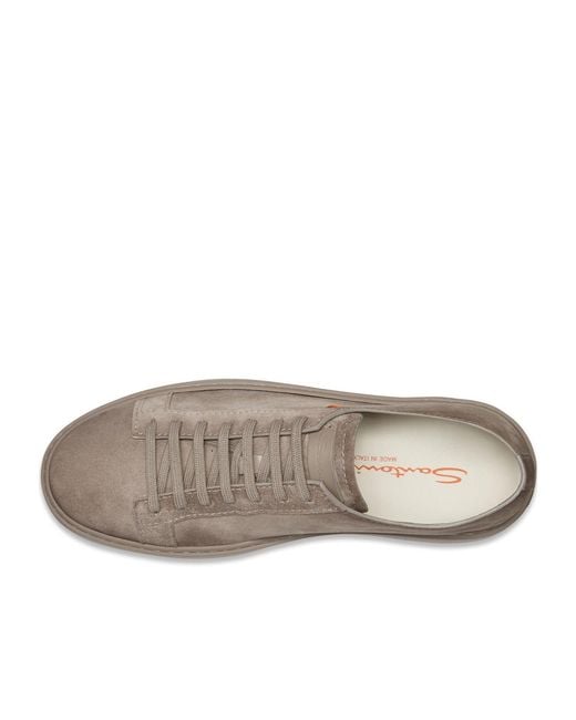 Santoni Gray Logo Embossed Sneakers for men
