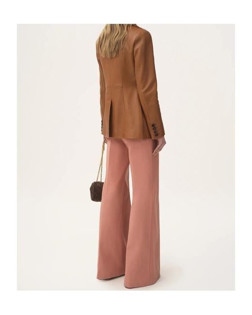 Chloé Brown Patch-Pocket Leather Jacket