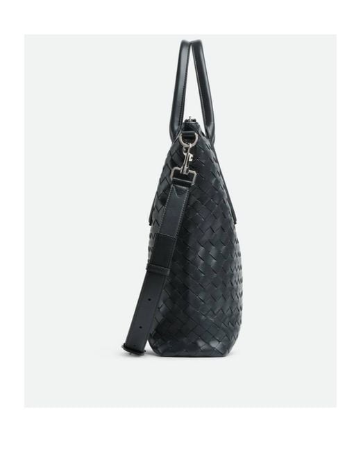 Bottega Veneta Black Intrecciato Zipped North-South Tote Bag for men