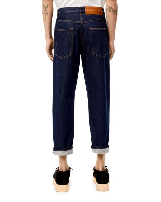 Loewe Blue Logo-Patch Straight Jeans for men