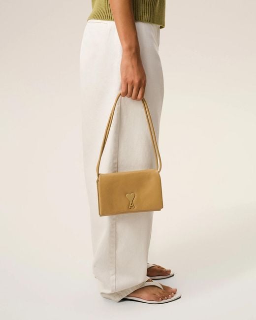 AMI Metallic Voulez-Vous Logo-Appliqué Clutch Bag