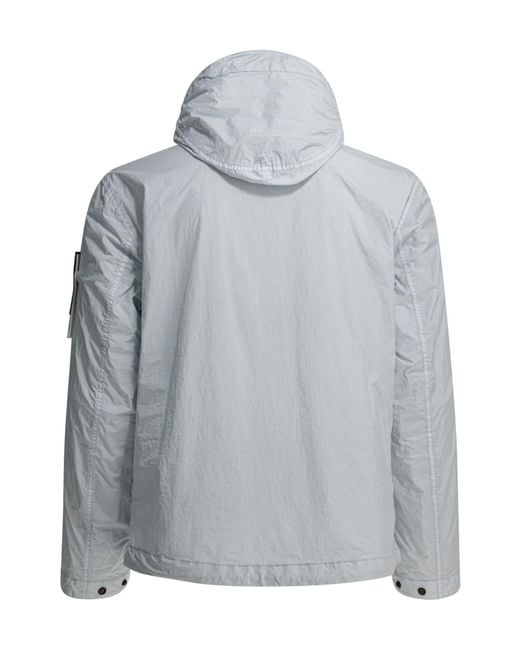 Stone Island Gray Hooded Zip Jacket for men