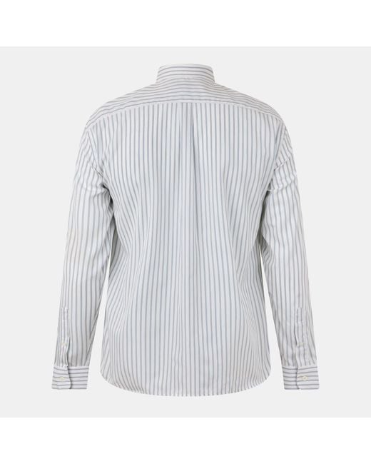 Lacoste Gray Striped Button-Down Shirt for men