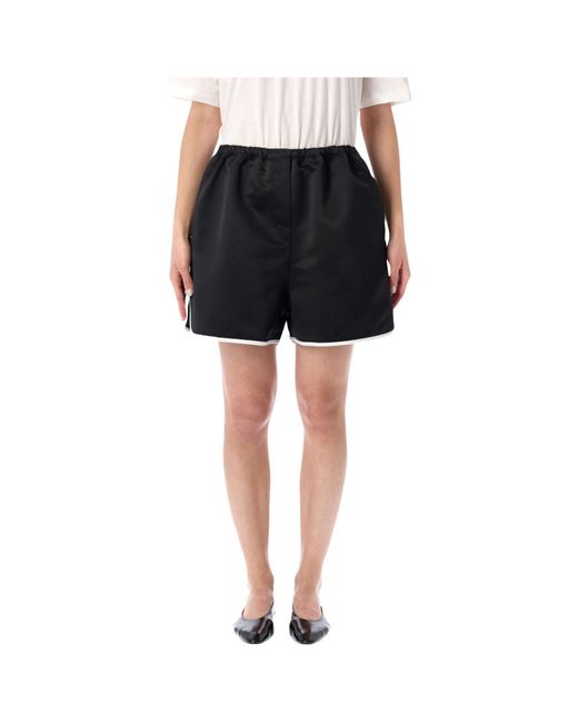 Frankie Shop Black Elastic-Waist Shorts