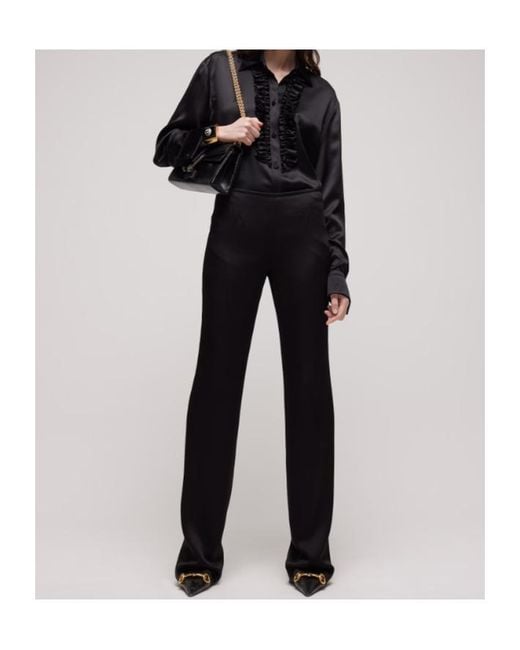 Gucci Black Crêpe Satin Pants