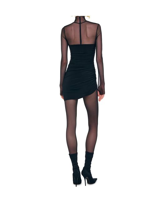 Norma Kamali Black Sheer Turtleneck Jumpsuit